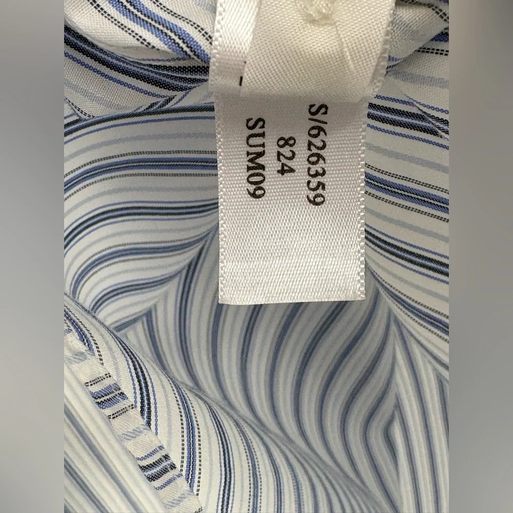 BANANA REPUBLIC Shirt Non-Iron Classic Fit Blue Striped Mens XL (17-17 1/2)